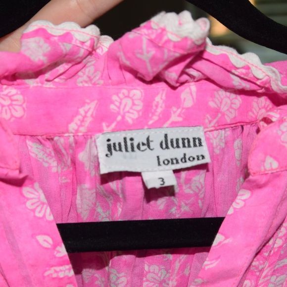 Juliet Dunn Orchid Small Flower Block Print Blouson Dress - Picture 5 of 9